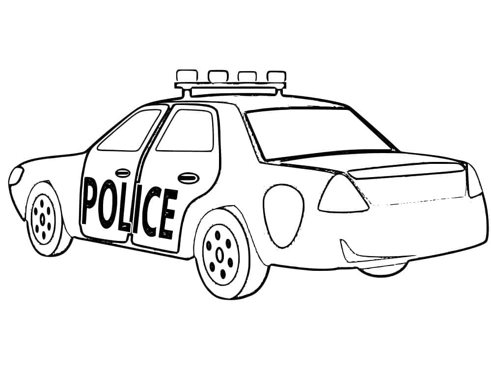Desenho de o Carro de Polícia para Colorir