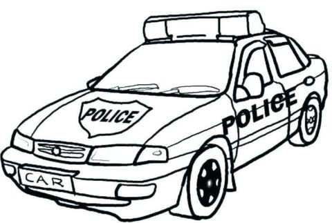Desenho de Um Carro de polícia para Colorir