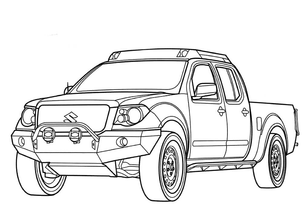 Desenho de Caminhonete Suzuki Equator para Colorir