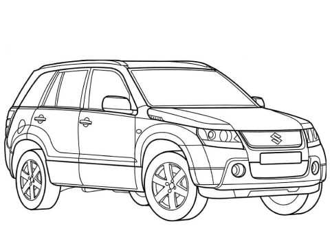 Desenho de Carro Suzuki Grand Vitara para Colorir
