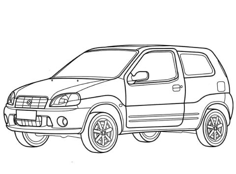 Desenho de Carro Suzuki Ignis para Colorir
