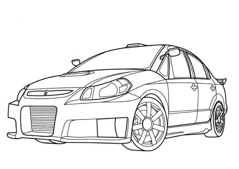 Desenho de Suzuki Sx Force para Imprimir e Colorir