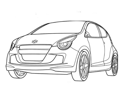 Desenho de veículo Suzuki Alto para Colorir