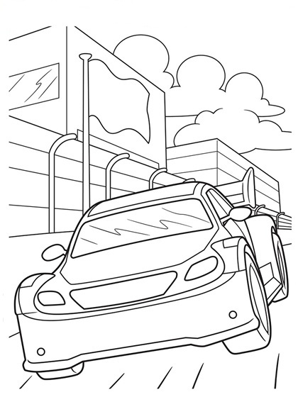 Desenho de Carro Automóvel Grátis para Colorir