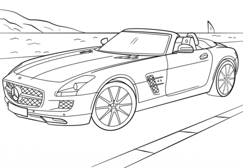 Desenho de Carro Download para Imprimir e Colorir