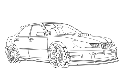 Desenho de Carro Imprimivel para Imprimir e Colorir