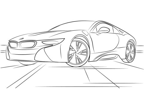 Desenho de Carro Pdf Imprimível para Colorir