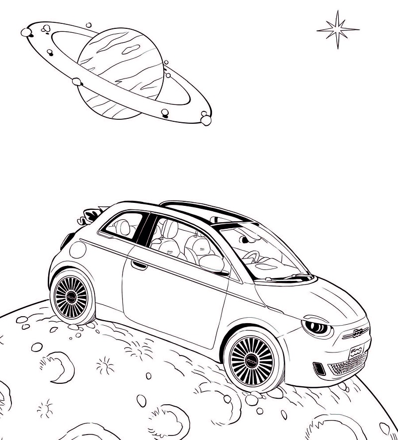 Desenho de Foto de Carro Fiat para Colorir