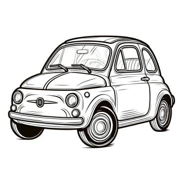 Desenho de Foto de Fiat para Colorir