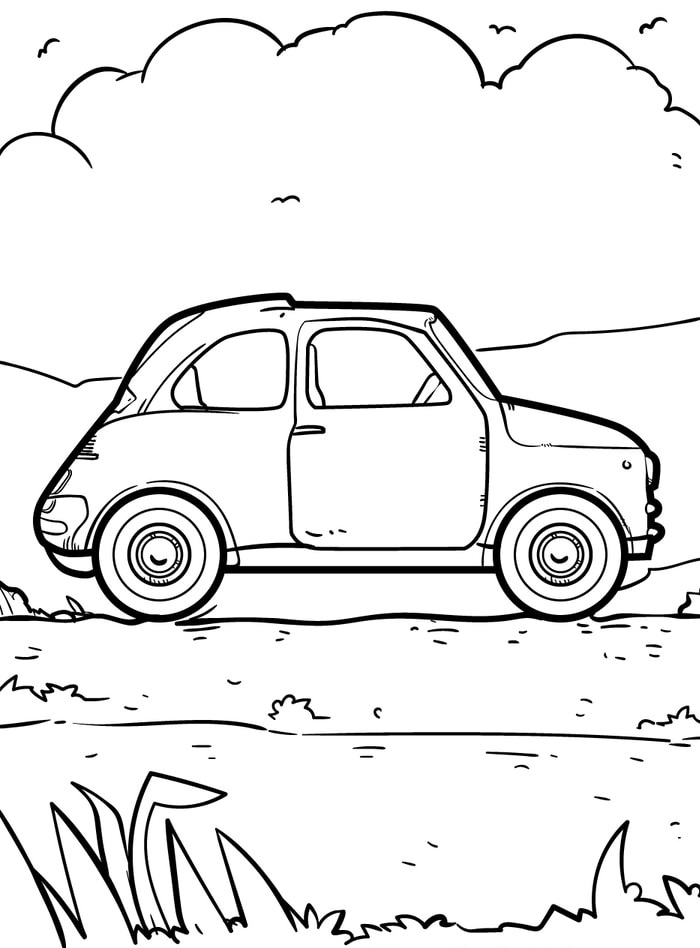 Desenho de Imagem de Carro Fiat para Colorir