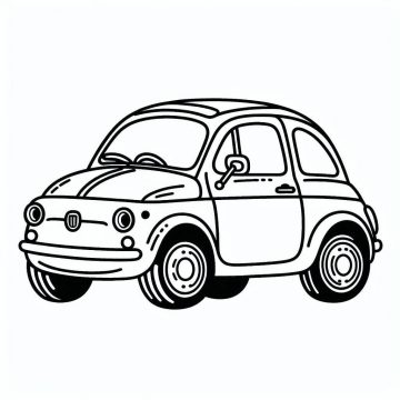Desenho de Pintura de Fiat para Colorir