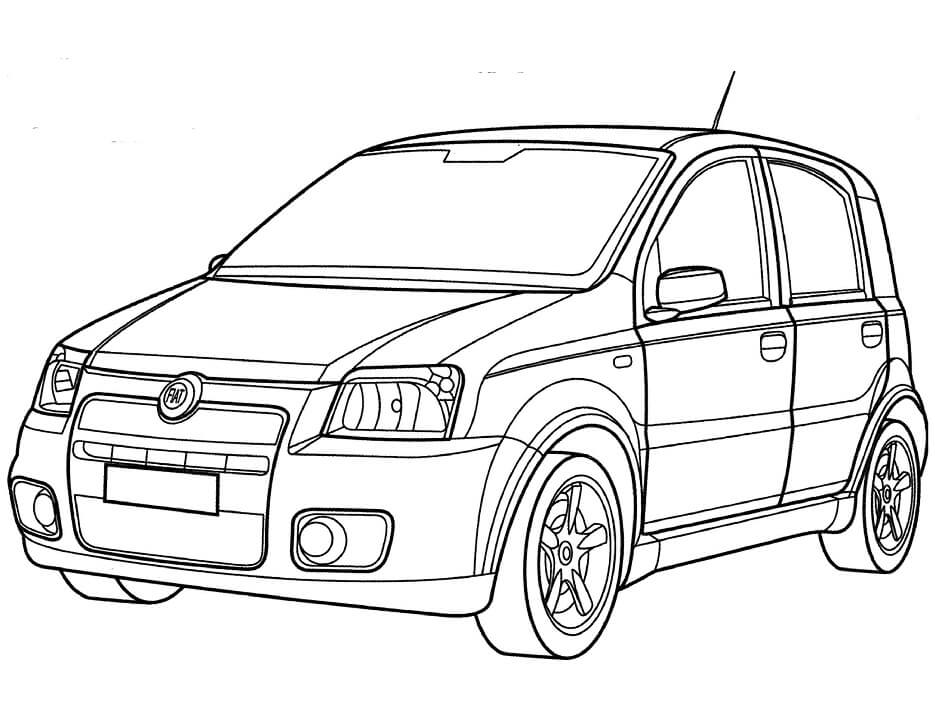Desenho Fiat Panda para Colorir