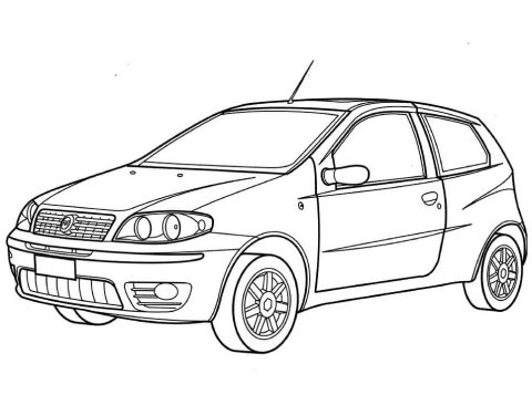 Desenho Fiat Punto para Colorir
