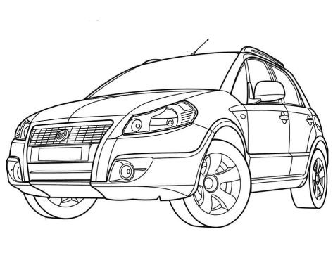 Desenho Fiat Sedici para Colorir