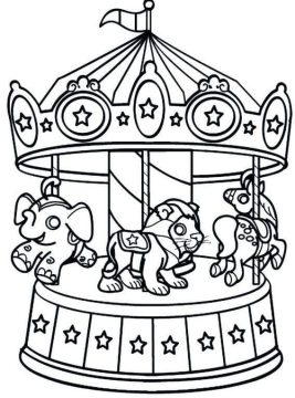 Desenho de Carrossel Fofo para Colorir