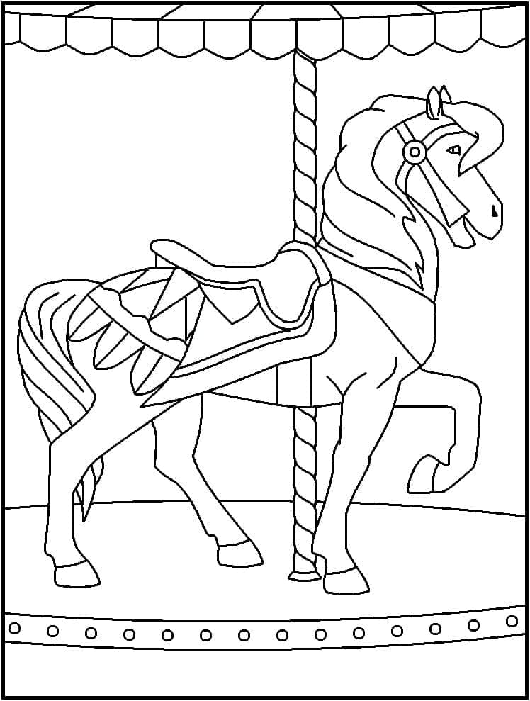 Desenho de Carrossel Maravilhoso para Colorir