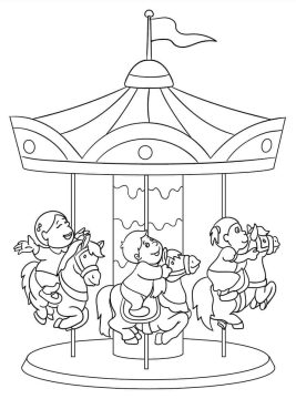 Desenho de Lindo Carrossel para Colorir