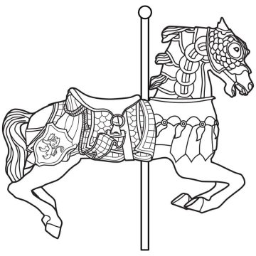 Desenho de Um Carrossel para Colorir
