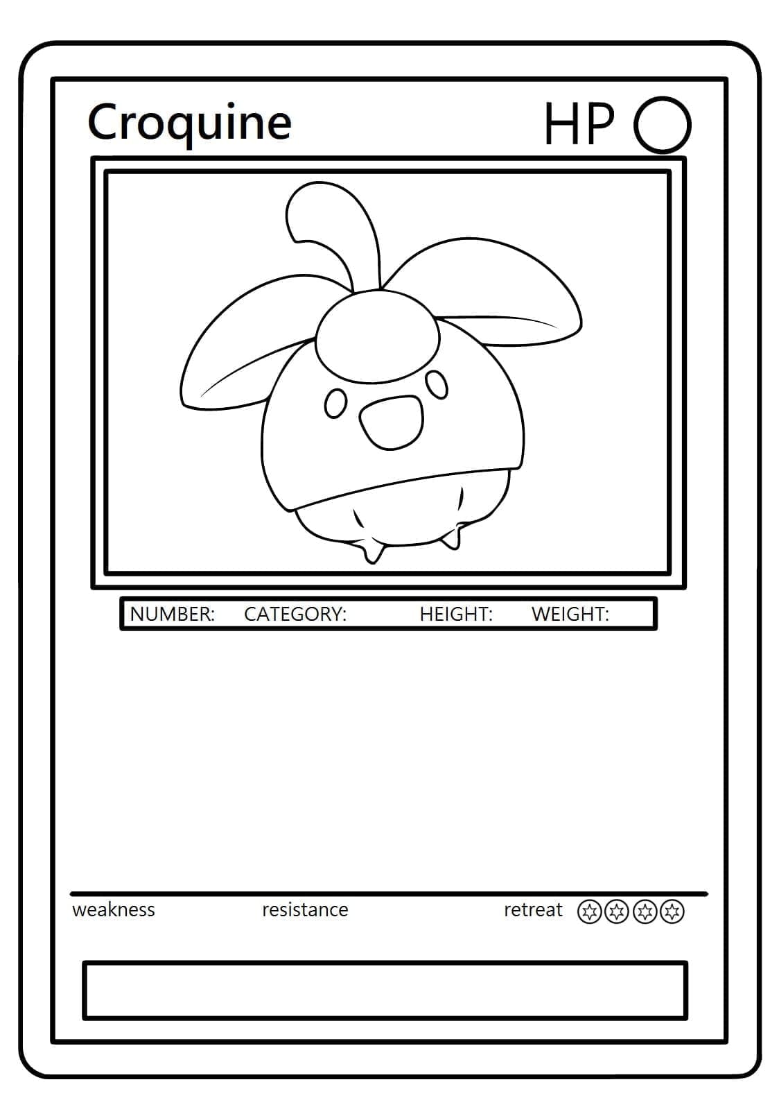 Desenho de Carta Pokemon Bounsweet para Colorir