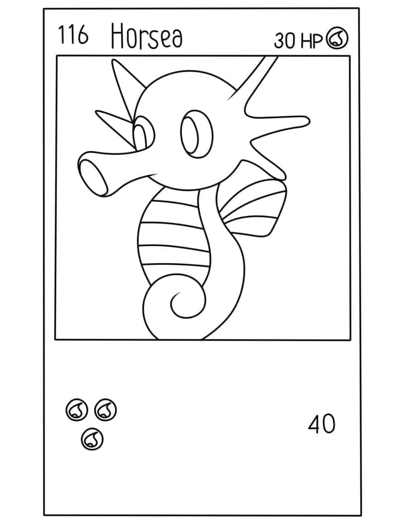 Desenho de Carta Pokemon Horsea para Colorir