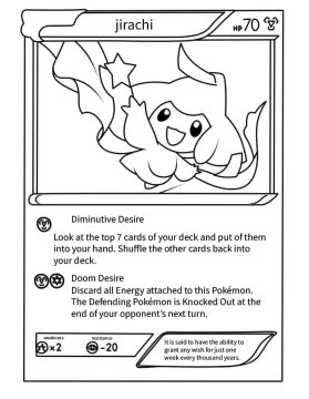 Desenho de Carta Pokemon Jirachi para Colorir