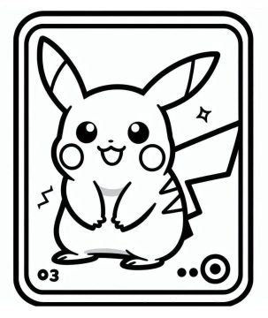 Desenho de Carta Pokemon Pikachu para Colorir