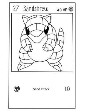 Desenho de Carta Pokemon Sandshrew para Colorir