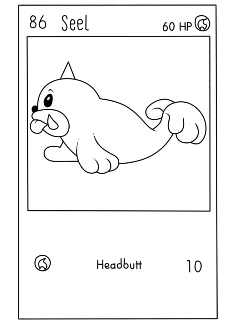 Desenho de Carta Pokemon Seel para Colorir