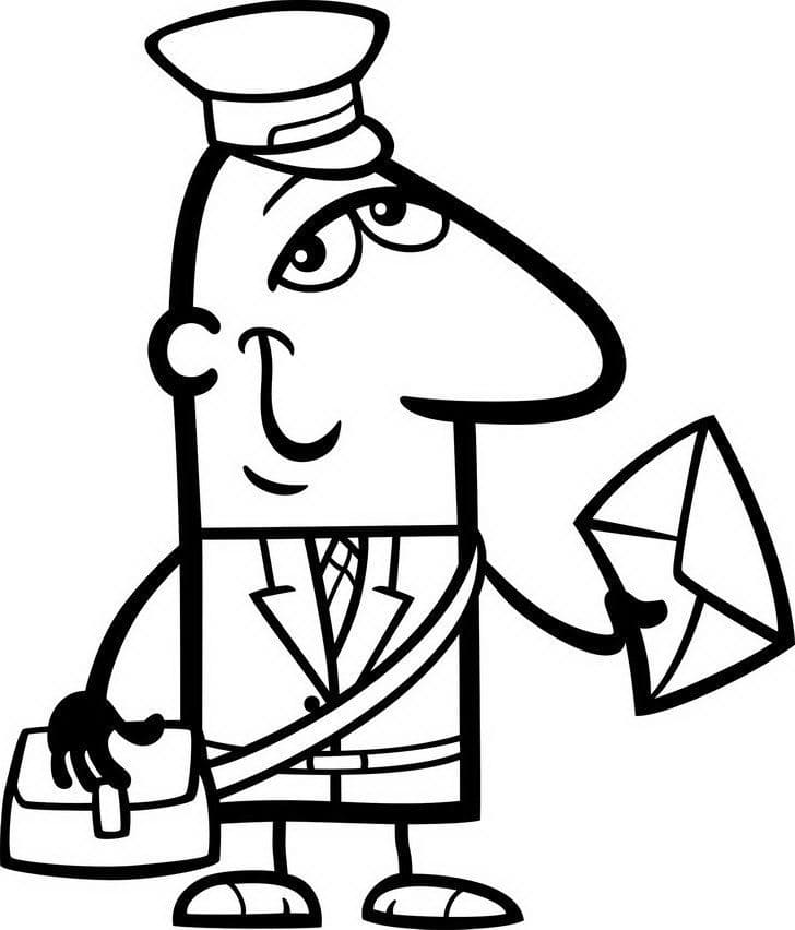 Desenho Carteiro Engraçado para Colorir