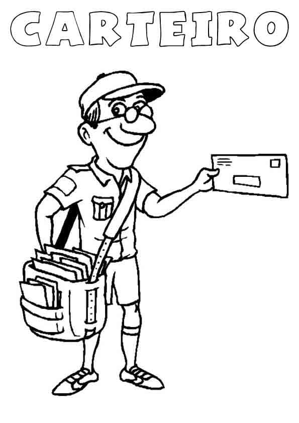 Desenho Carteiro Feliz para Colorir