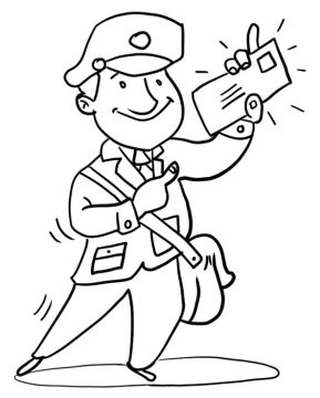 Desenho de Carteiro Imprimível Download