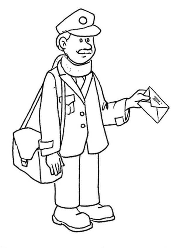 Desenho Velho Carteiro para Colorir
