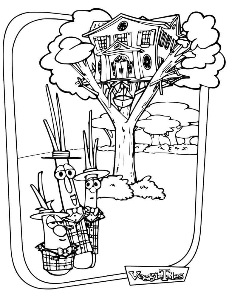 Desenho de Casa na Árvore com Janelas para Imprimir