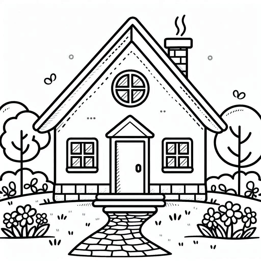 Desenho de Bela Casa para Colorir