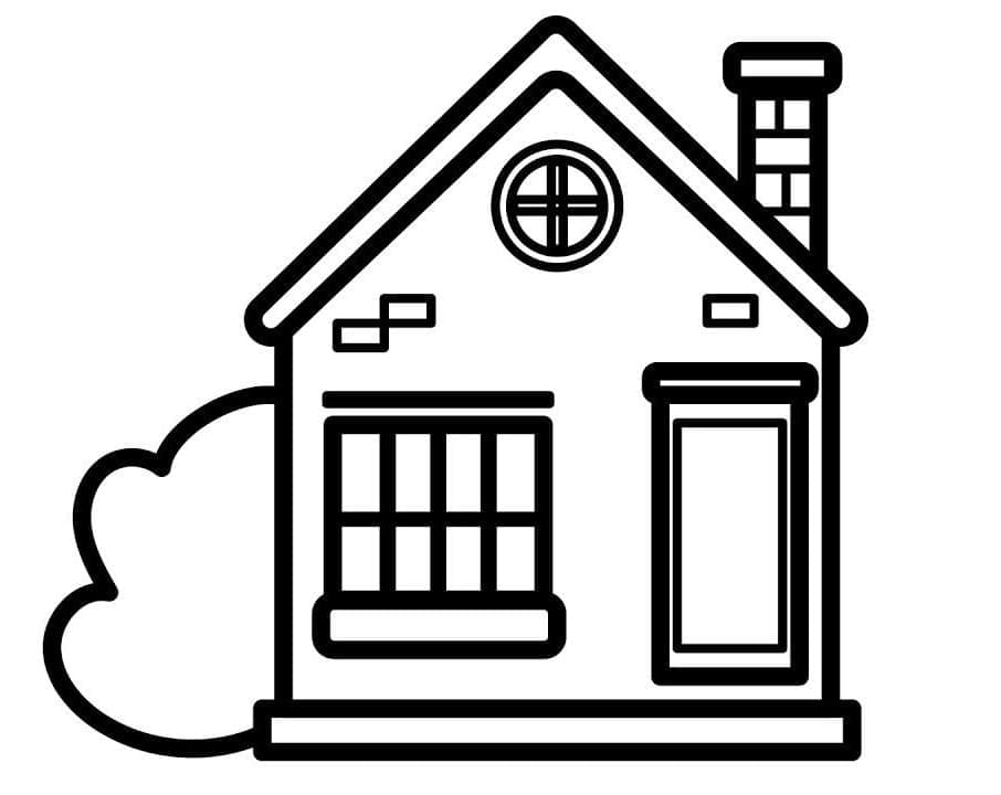 Desenho de Casa Imprimivel para Colorir