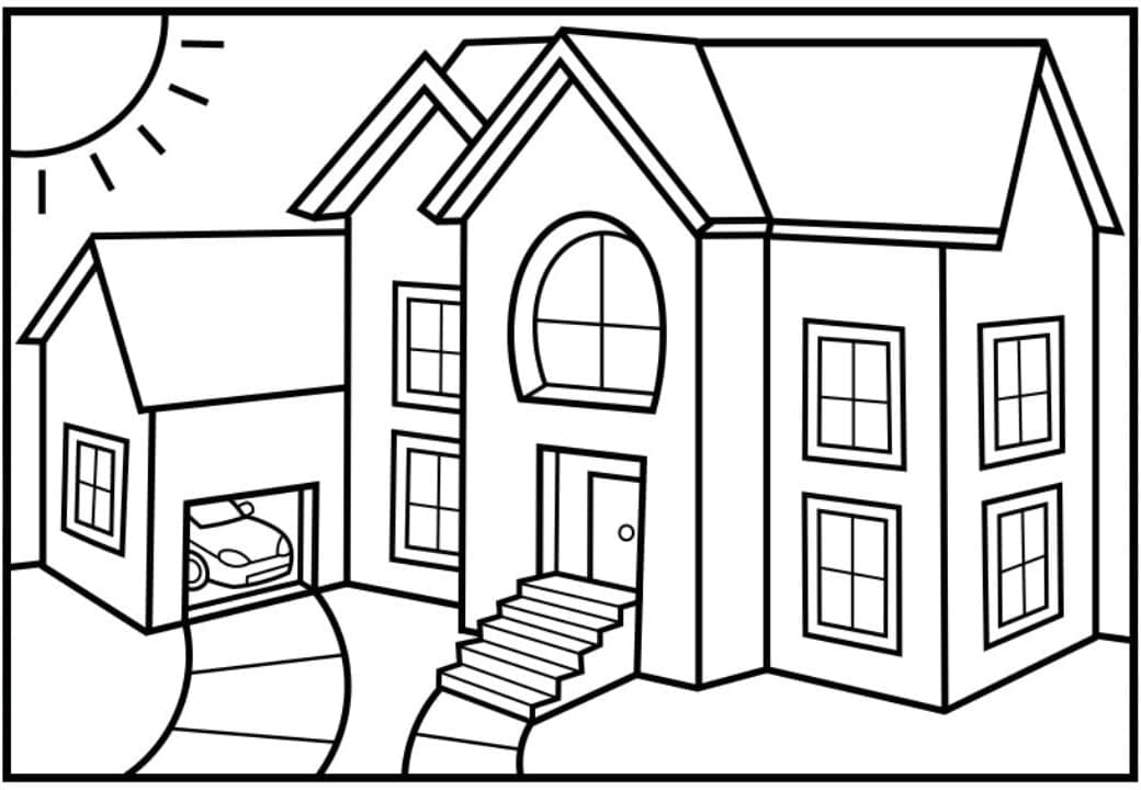 Desenho de Casa Moderna para Colorir