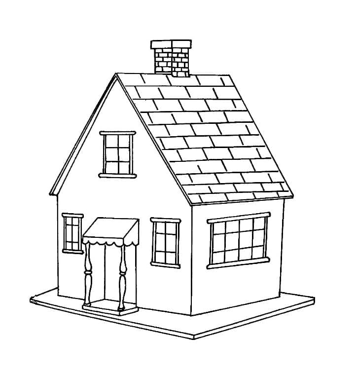 Desenho de Casa Normal para Colorir