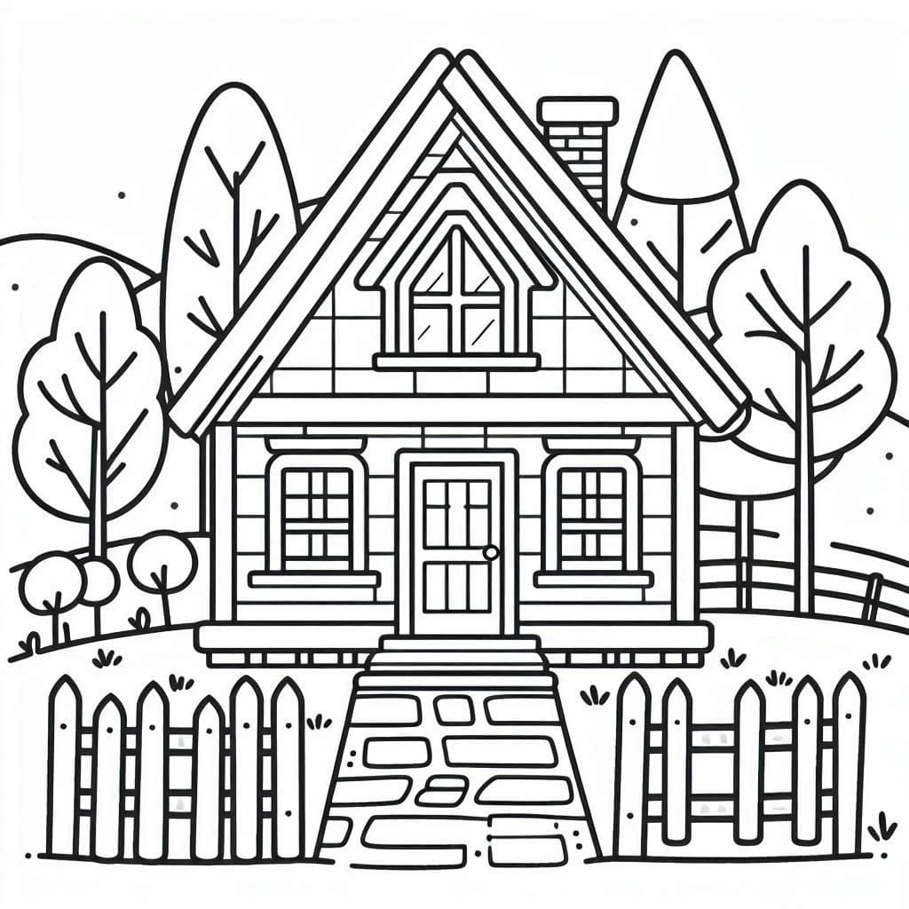 Desenho de Casa para Crianças de 1 Ano para Colorir