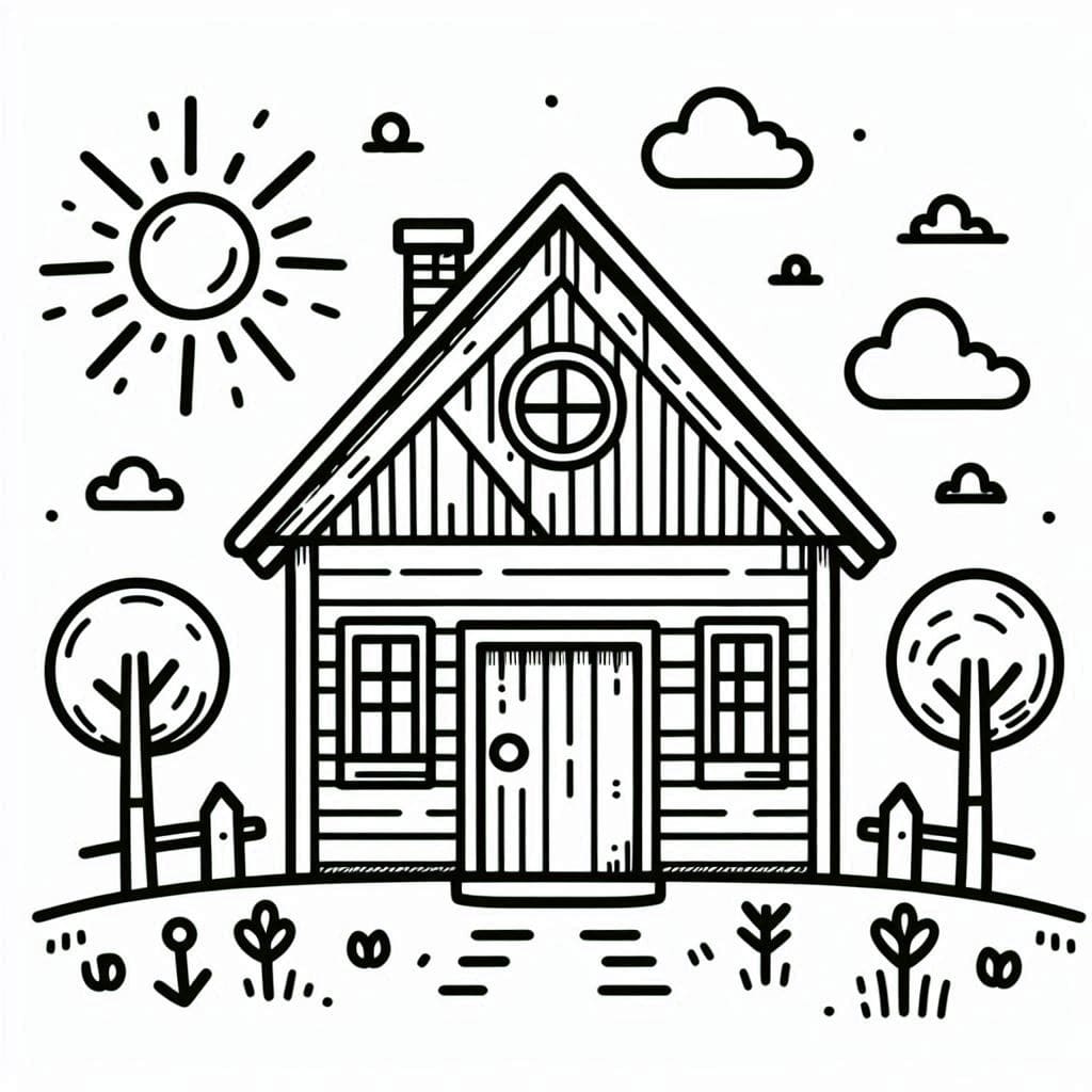 Desenho de Casa para Crianças de 2 Ano para Colorir
