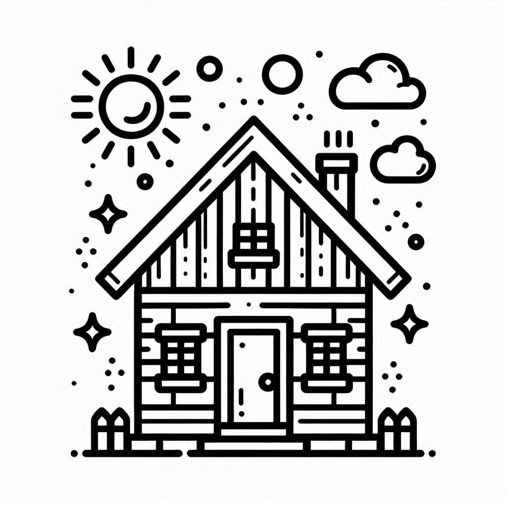 Desenho de Casa para Crianças de 3 Ano para Colorir