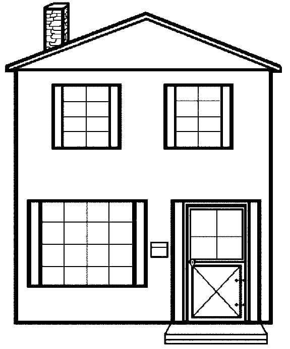 Desenho de Casa para Crianças para Colorir