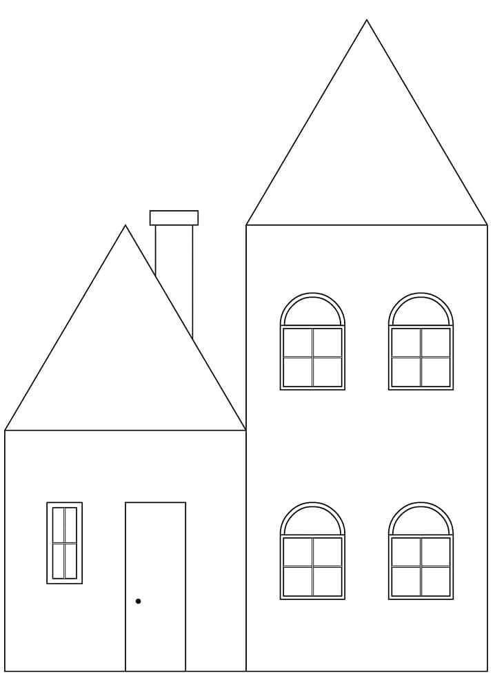 Desenho de Casa Simples para Colorir