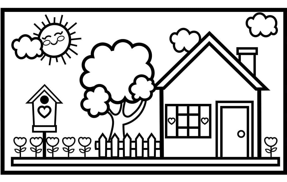 Desenho de Casa de Verão para Colorir