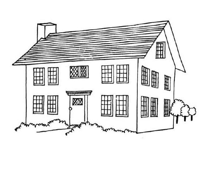 Desenho de Imagem de Casa para Colorir