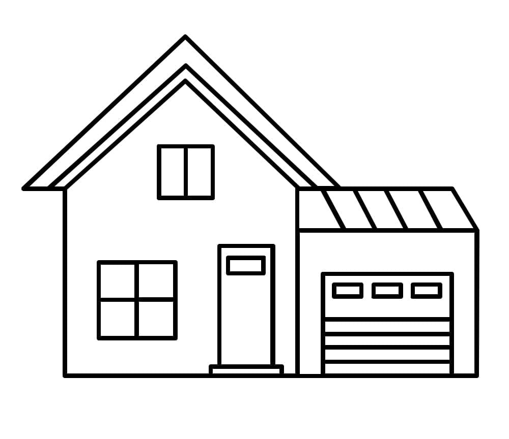 Desenho de Pequena Casa para Colorir