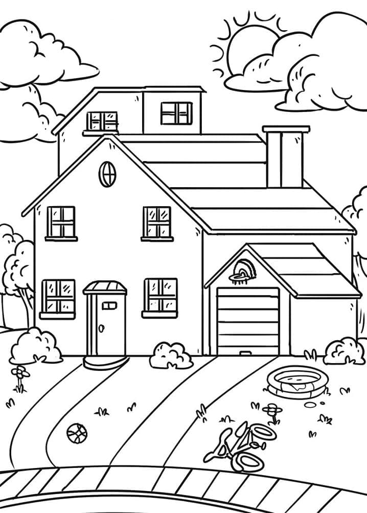 Desenho de uma Casa Moderna para Colorir