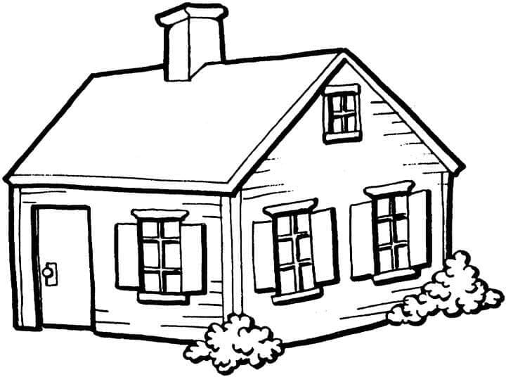 Desenho de uma Casa Normal para Colorir
