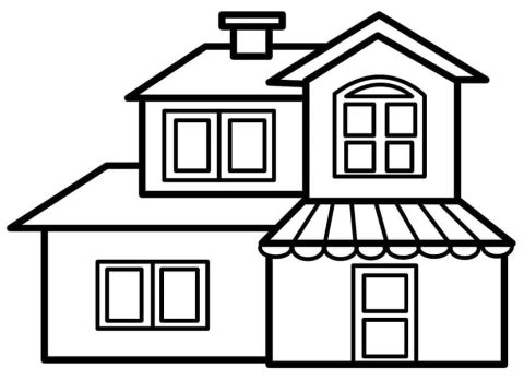 Desenho de Uma casa Simples para Colorir