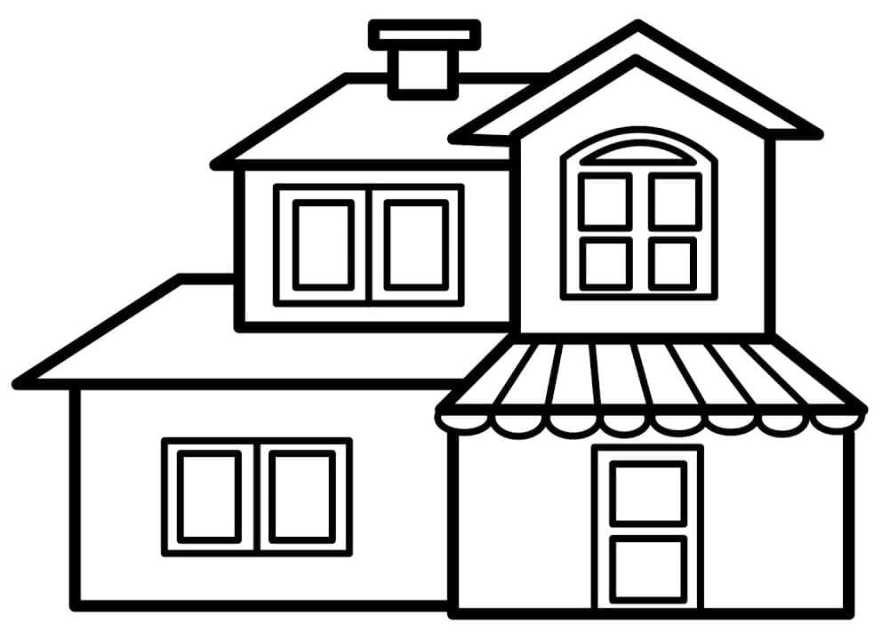 Desenho de uma Casa Simples para Colorir