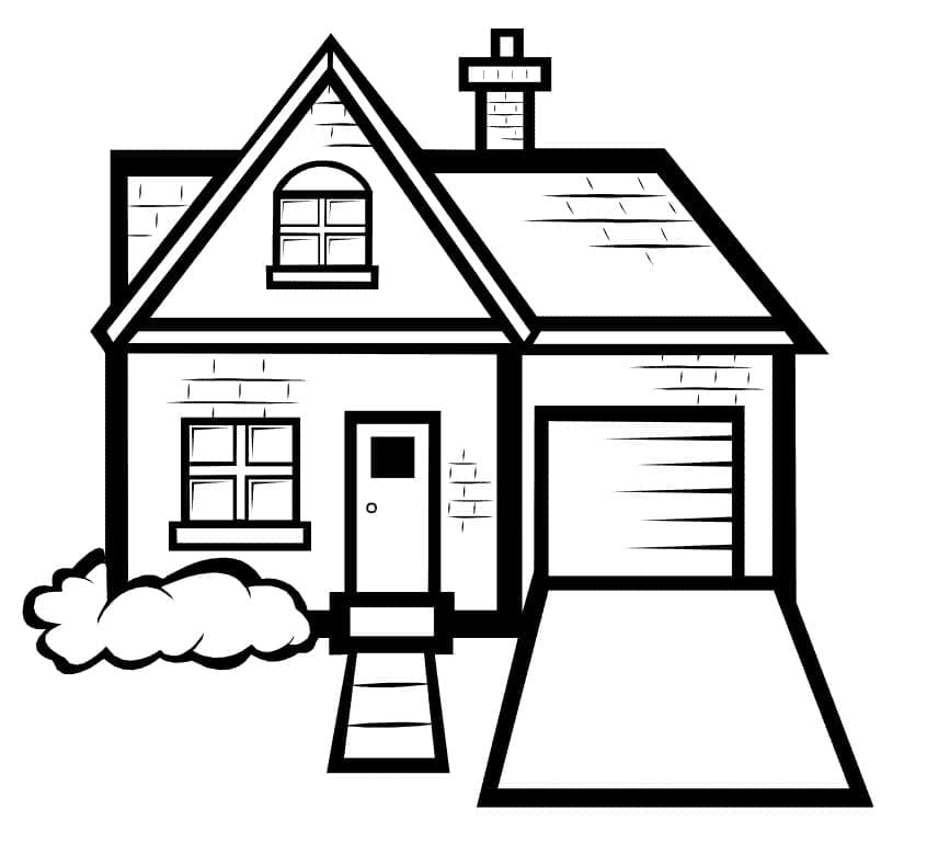 Desenho de uma Casa para Colorir